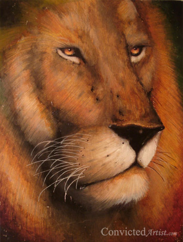 Lion  water color painting